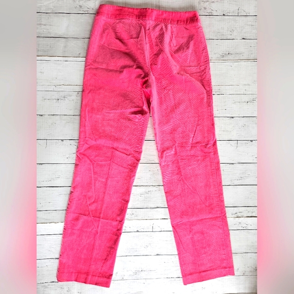 Liz Claiborne Barbie Pink Soft Corduroy Straight Pants Stretchy Lightweight - Picture 3 of 9